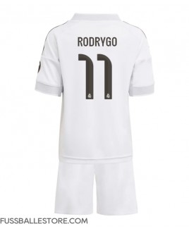 Günstige Real Madrid Rodrygo Goes #11 Heimtrikotsatz Kinder 2025-26 Kurzarm (+ Kurze Hosen)